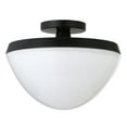 thumbnail image 1 of Evelyn&Zoe 12" Matte Black Metal/Glass Semi Flush Mount, 1 of 6