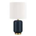 thumbnail image 1 of Evelyn&Zoe 15" Retro Ceramic Mini Lamp with White Drum Linen Shade, 1 of 8