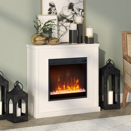 Camden&Wells - Santos Crystal Fireplace - White
