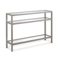 thumbnail image 1 of Evelyn&Zoe 42" Satin Nickel Metal/Glass Console Table, 1 of 7