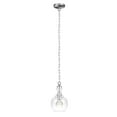 thumbnail image 1 of Evelyn&Zoe 7" Brushed Nickel Finish Metal/Glass Pendant, 1 of 3