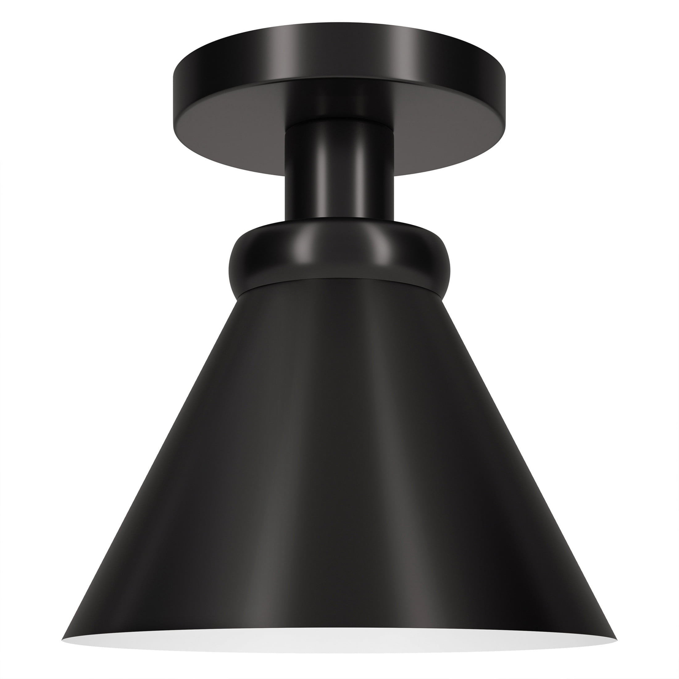 Evelyn&Zoe 8.5" Black Semi Flush Mount
