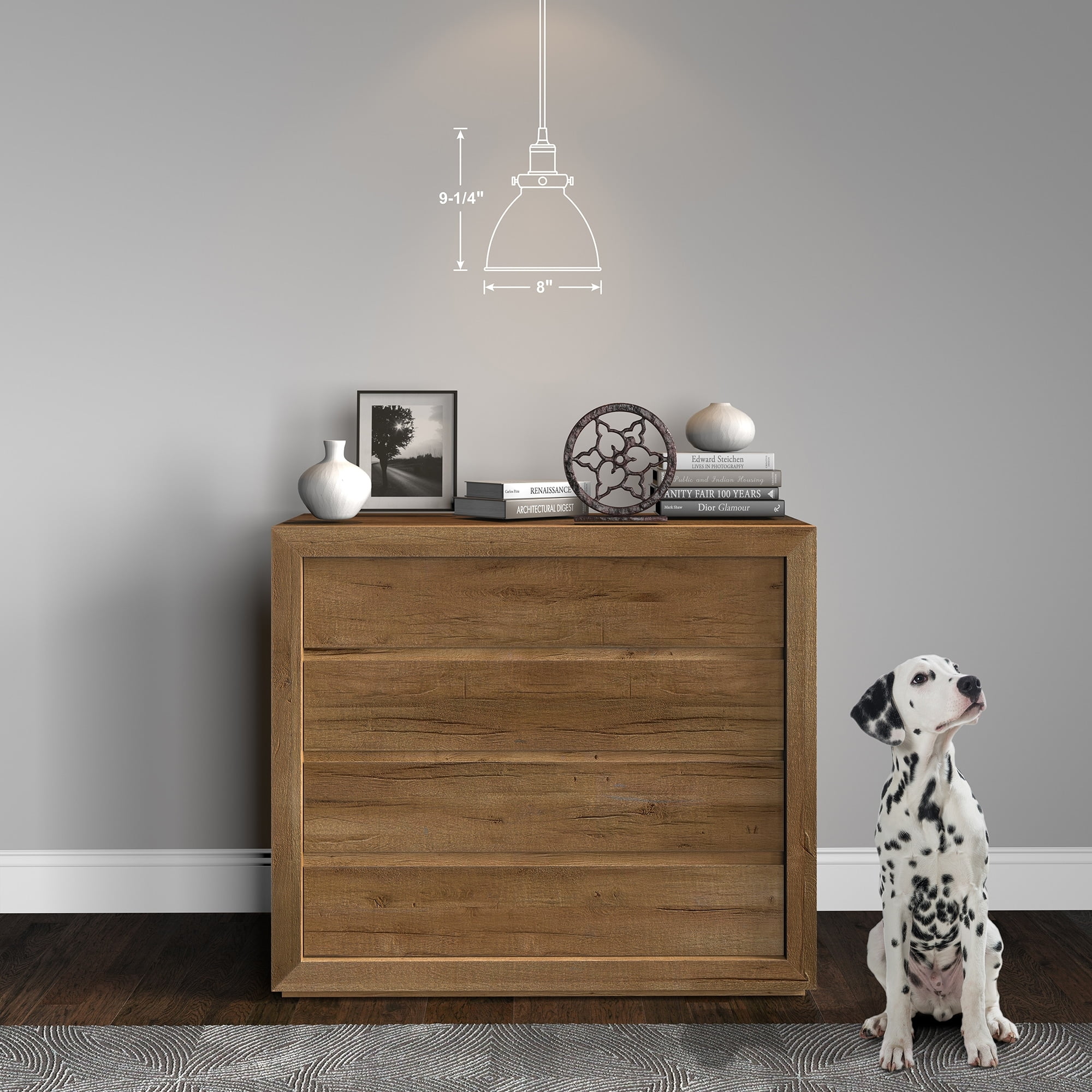 Elegant 8" Modern Brass & Pearled White Pendant Light
