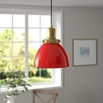 thumbnail image 1 of Evelyn&Zoe 8" Poppy Red/Brass Metal Pendant, 1 of 5