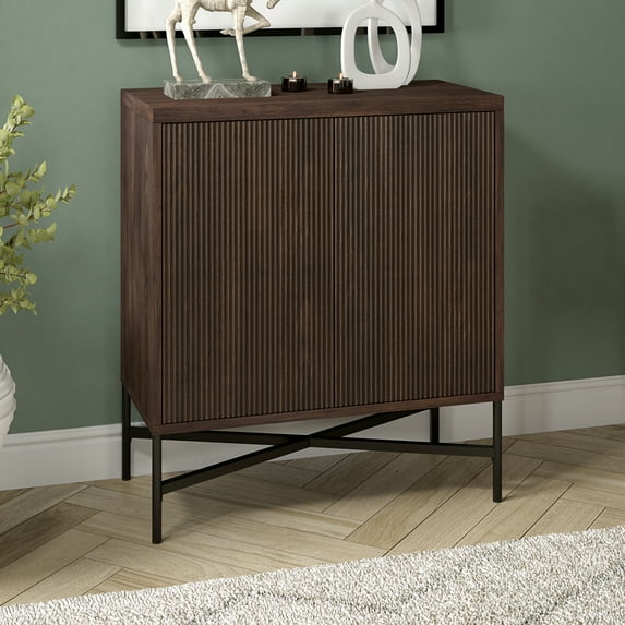 Evelyn&Zoe AC1937 Brighton Accent Cabinet with Adjustable Shelves Alder Brown, 48.1 lb