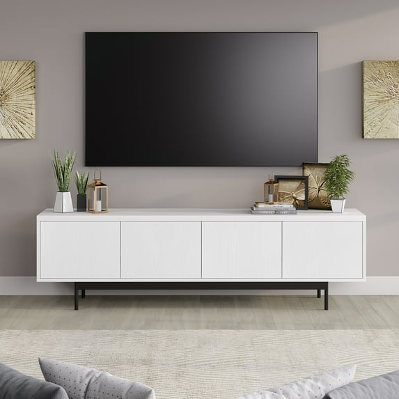 Evelyn&Zoe Abington Rectangular TV Stand for TV's up to 75", White