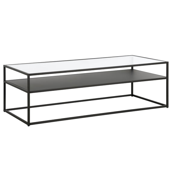 Evelyn&Zoe Ada 54" Wide Rectangular Coffee Table, Blackened Bronze
