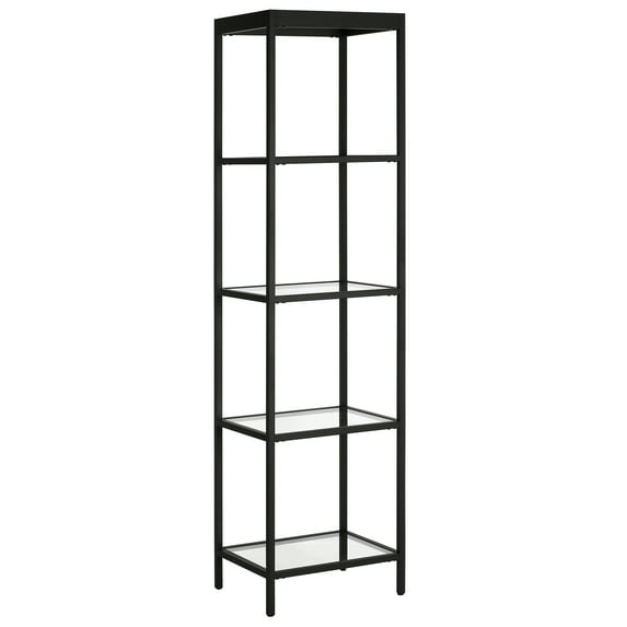 Evelyn&Zoe Alexis 18" Wide Rectangular Bookcase, Blackened Bronze