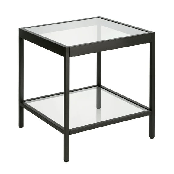Evelyn&Zoe Alexis 20" Wide Square Side Table, Blackened Bronze
