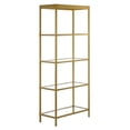 thumbnail image 1 of Evelyn&Zoe Alexis 30" Wide Rectangular Bookcase, Brass, 1 of 7