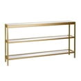 thumbnail image 1 of Evelyn&Zoe Alexis 55" Wide Rectangular Console Table, Brass, 1 of 8
