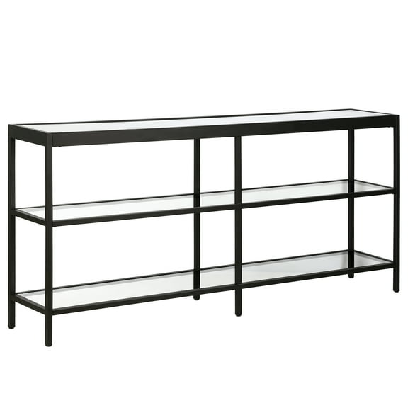 Evelyn&Zoe Alexis 64" Wide Rectangular Console Table, Blackened Bronze