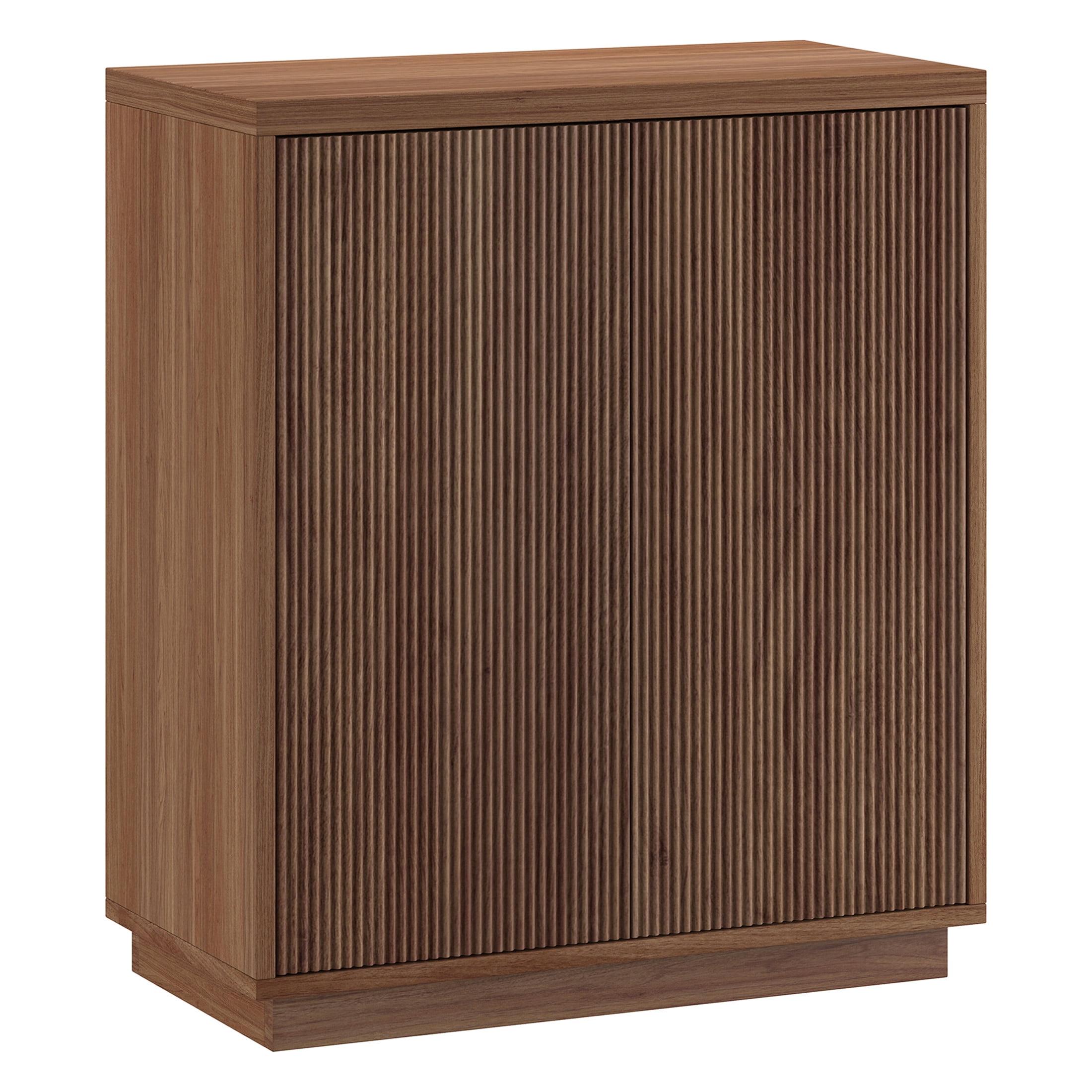 Evelyn&Zoe Modern/Contemporary 28" Wide Satin Walnut Accent Cabinet