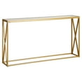 thumbnail image 1 of Evelyn&Zoe Arlo 55" Wide Rectangular Console Table, Brass, 1 of 7