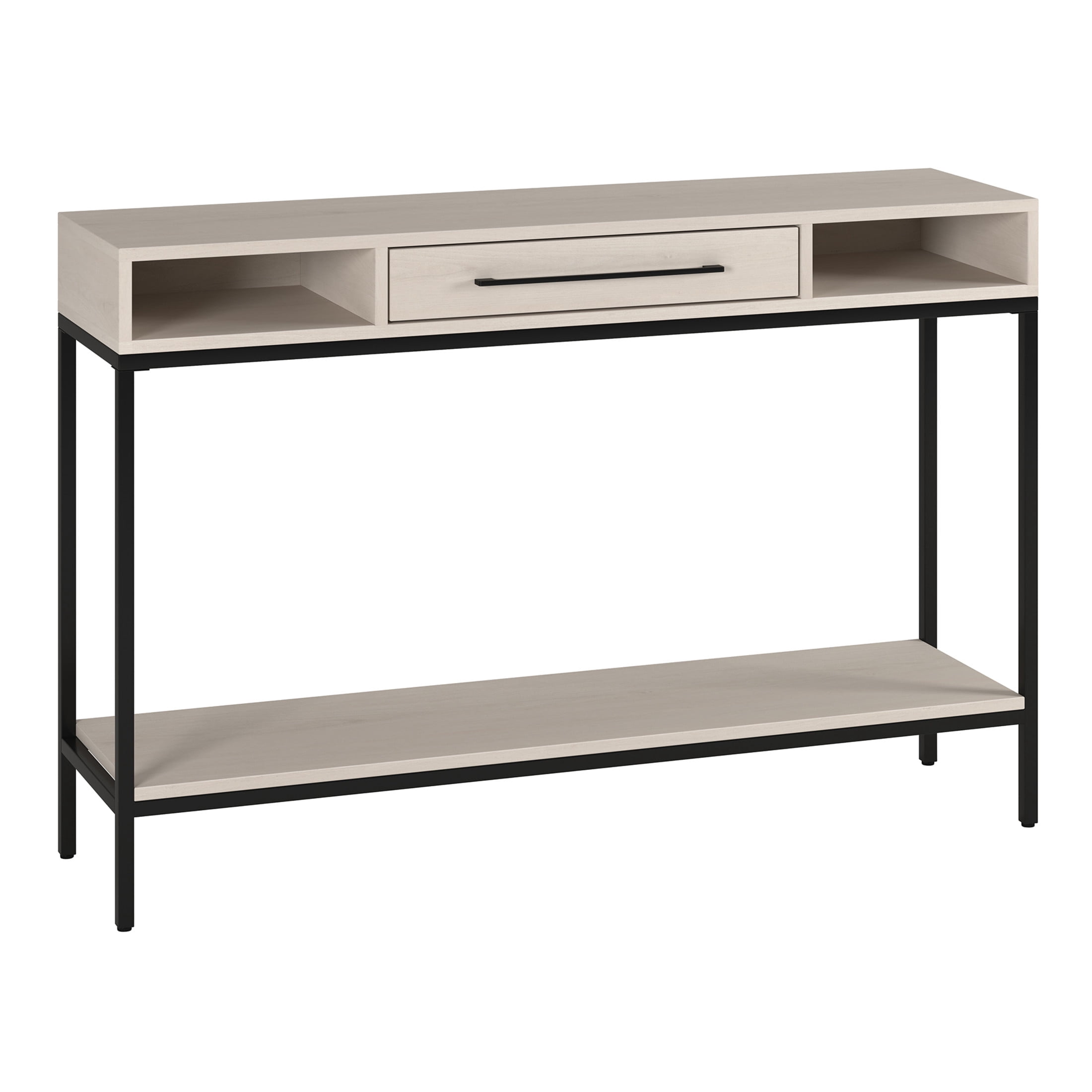 Evelyn&Zoe Modern/Contemporary 45" Wide Blackened Bronze/Alder White Console Table