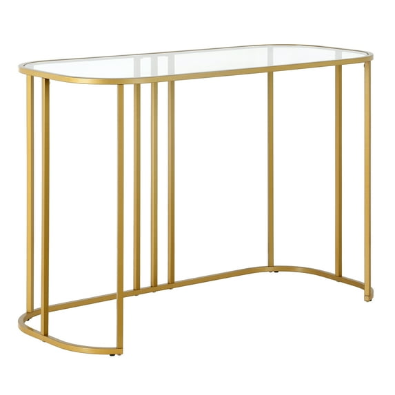 Evelyn&Zoe Art Deco Writing Desk, Gold/Clear
