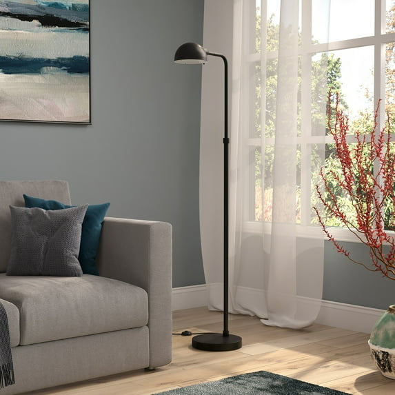 Evelyn&Zoe Arundel 66" Tall,tegrated LED Floor Lamp with Metal Shade, Blackened Bronze