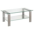 thumbnail image 1 of Evelyn&Zoe Asta 40" Wide Rectangular Coffee Table, Nickel, 1 of 7