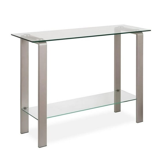 Evelyn&Zoe Asta 42" Wide Rectangular Console Table, Nickel