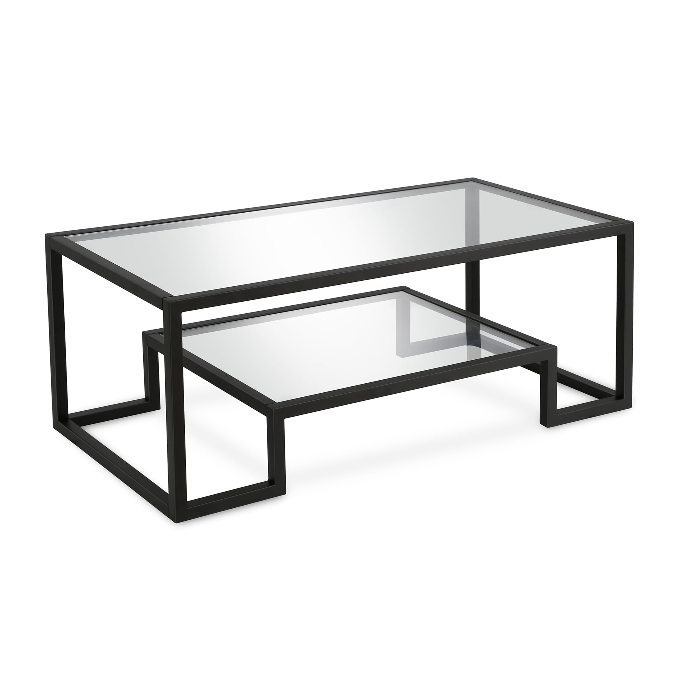 Evelyn&Zoe Athena 45" Wide Rectangular Coffee Table, Blackened Bronze