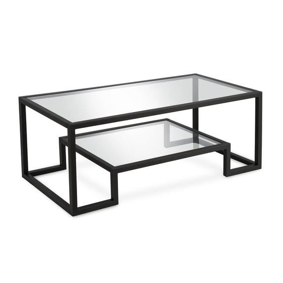 Evelyn&Zoe Athena 45" Wide Rectangular Coffee Table, Blackened Bronze
