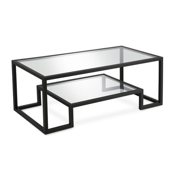 Evelyn&Zoe Athena 45" Wide Rectangular Coffee Table, Blackened Bronze