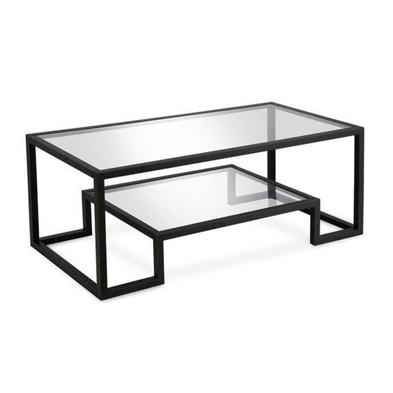 Evelyn&Zoe Athena 45" Wide Rectangular Coffee Table, Blackened Bronze