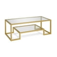 thumbnail image 1 of Evelyn&Zoe Athena 45" Wide Rectangular Coffee Table, Brass, 1 of 7