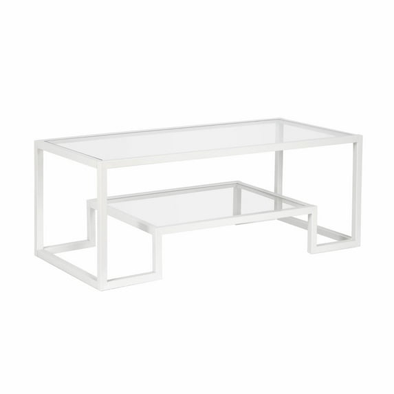 Evelyn&Zoe Athena 45" Wide Rectangular Coffee Table, White