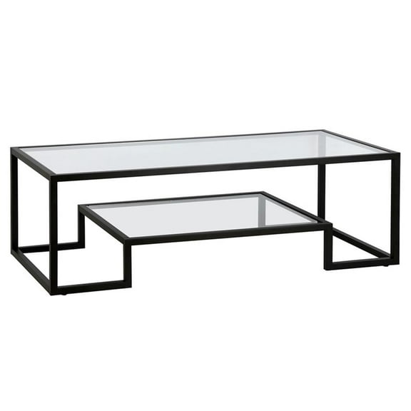 Evelyn&Zoe Athena 54" Wide Rectangular Coffee Table, Blackened Bronze