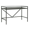 thumbnail image 1 of Evelyn&Zoe Baird Rectangular 46" Wide Desk with Metal Shelf in Blackened Bronze, 1 of 7