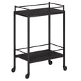 thumbnail image 1 of Evelyn&Zoe Barnes 23.5" Wide Rectangular Bar Cart, Black Grain, 1 of 7
