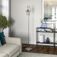 thumbnail image 1 of Evelyn&Zoe Bay Nautical Floor Lamp with Glass Shade in Brushed Nickel/Clear, 1 of 5