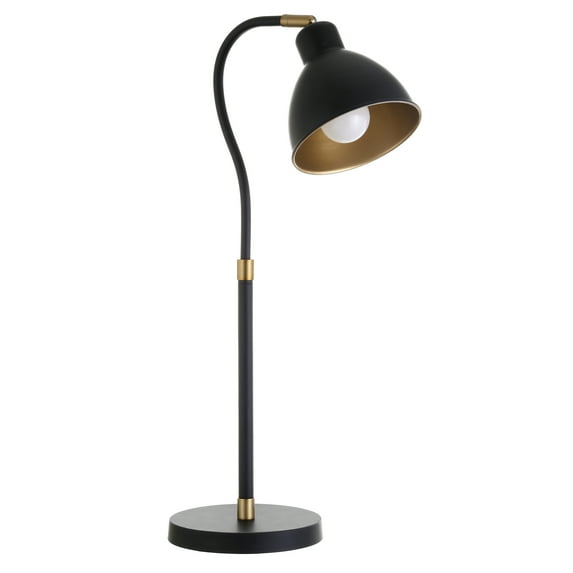 Evelyn&Zoe Blackened Bronze Table Lamp with Brass Accents