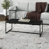 Evelyn&Zoe Boone 47" Wide Rectangular Coffee Table, Black Grain
