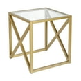 thumbnail image 1 of Evelyn&Zoe Calix 20" Wide Square Side Table, Brass, 1 of 9
