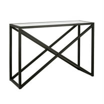 Evelyn&Zoe Calix 42" Wide Rectangular Console Table, Blackened Bronze