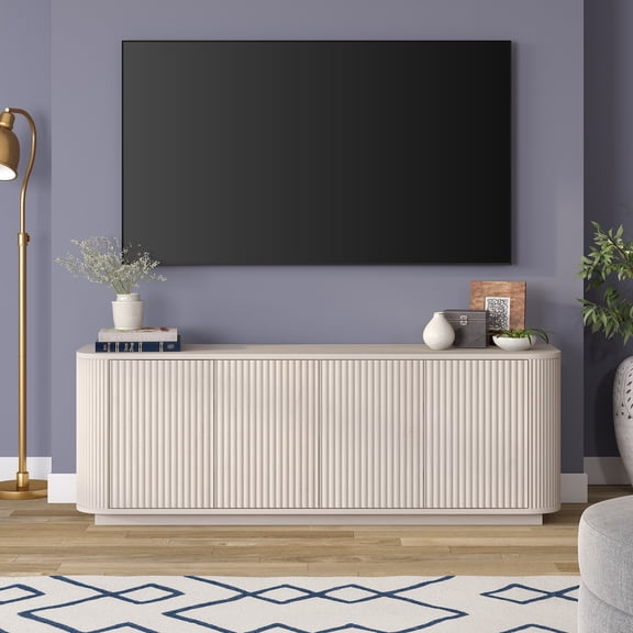 Evelyn&Zoe Canton Transitional TV Stand For TVs up to 75", Alder White