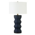 thumbnail image 1 of Evelyn&Zoe Carlin 27" Tall Ceramic Table Lamp with Fabric Shade, Matte Navy/White, 1 of 6