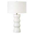 thumbnail image 1 of Evelyn&Zoe Carlin 27" Tall Ceramic Table Lamp with Fabric Shade, Matte White/White, 1 of 6