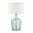 thumbnail image 1 of Evelyn&Zoe Casco 24" Tall Table Lamp with Fabric Shade, Textured Blue Glass/White, 1 of 7