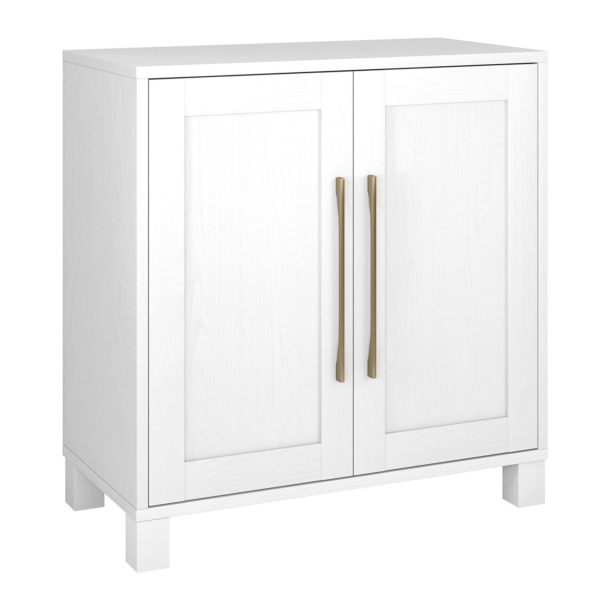 White MDF Office Accent Cabinet with Adjustable Shelving