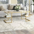 thumbnail image 1 of Evelyn&Zoe Circe 47" Wide Rectangular Coffee Table, Brass, 1 of 5