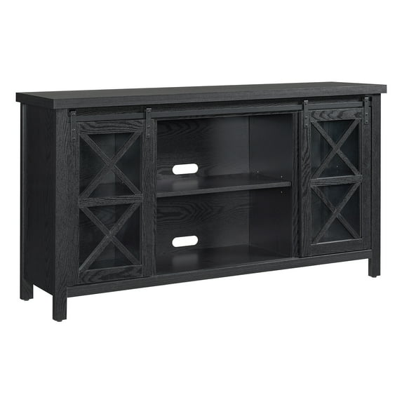 Evelyn&Zoe Clementine Rectangular TV Stand for TV's up to 65", Black Grain