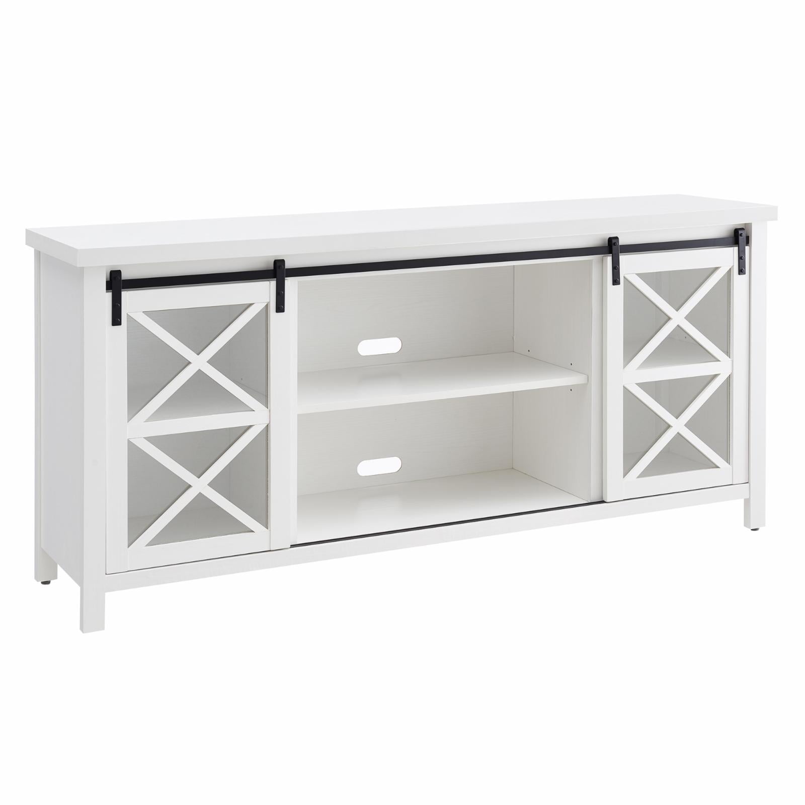 Evelyn&Zoe Clementine Rectangular TV Stand for TV's up to 75", White