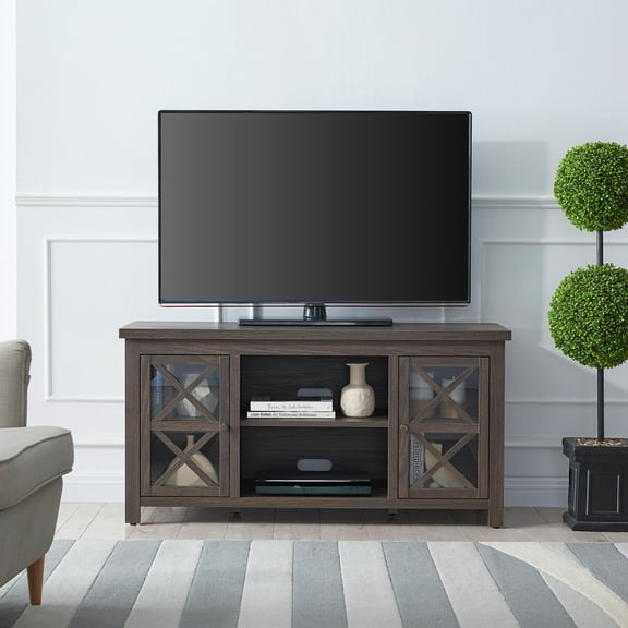 Evelyn&Zoe Colton Rectangular TV Stand for TV's up to 55", Alder Brown