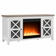 thumbnail image 1 of Evelyn&Zoe Colton Rectangular TV Stand with Crystal Fireplace for TV's up to 55", White/Gray Oak, 1 of 11