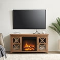 thumbnail image 1 of Evelyn&Zoe Colton Rectangular TV Stand with Log Fireplace for TV's up to 55" in Golden Oak, 1 of 8