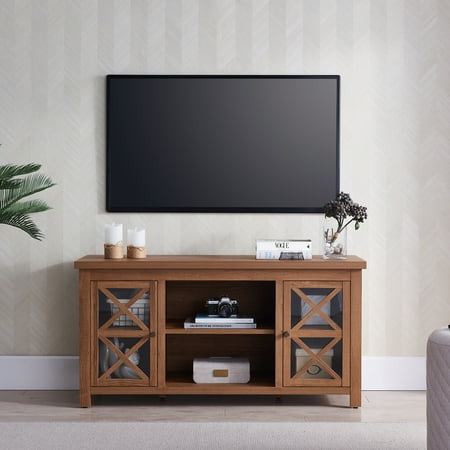 Camden&Wells - Colton Log Fireplace TV Stand for TVs Up to 55" - Golden Oak