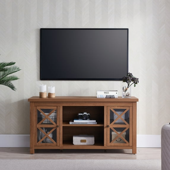 Evelyn & Zoe Colton TV Stand for TVs up to 55", Golden Oak